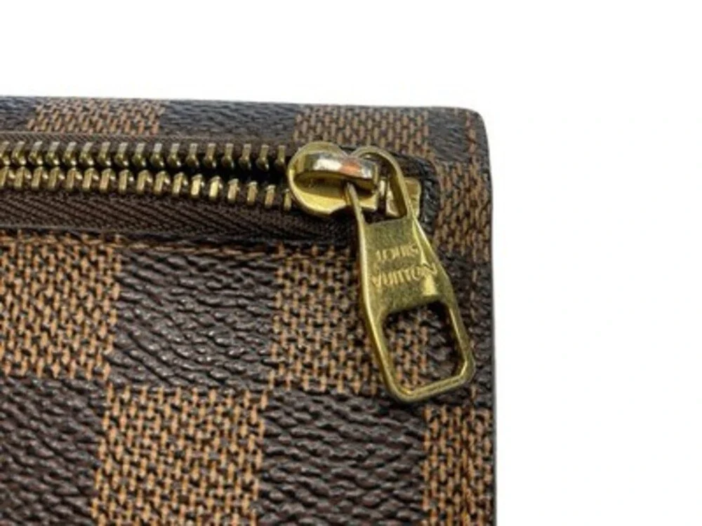 Louis Vuitton Authentic Brown Black Check Origami Long Wallet